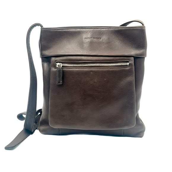 Nine West Handbags - 90s Nine West Brown Vintage Pebble Grain Leather Swing Pack Crossbody Retro Bag